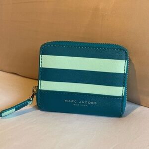 Marc Jacobs Blue and Green Striped Wallet